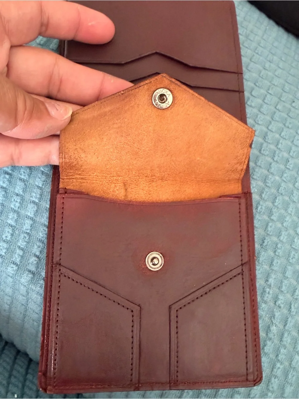 Yves Saint Laurent Men's Burgundy Leather wallet